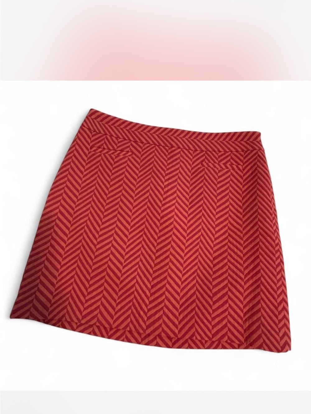 LOFT sz 6 pink fuschia coral Chevron Mini Skirt dopamine maximalism barbiecore